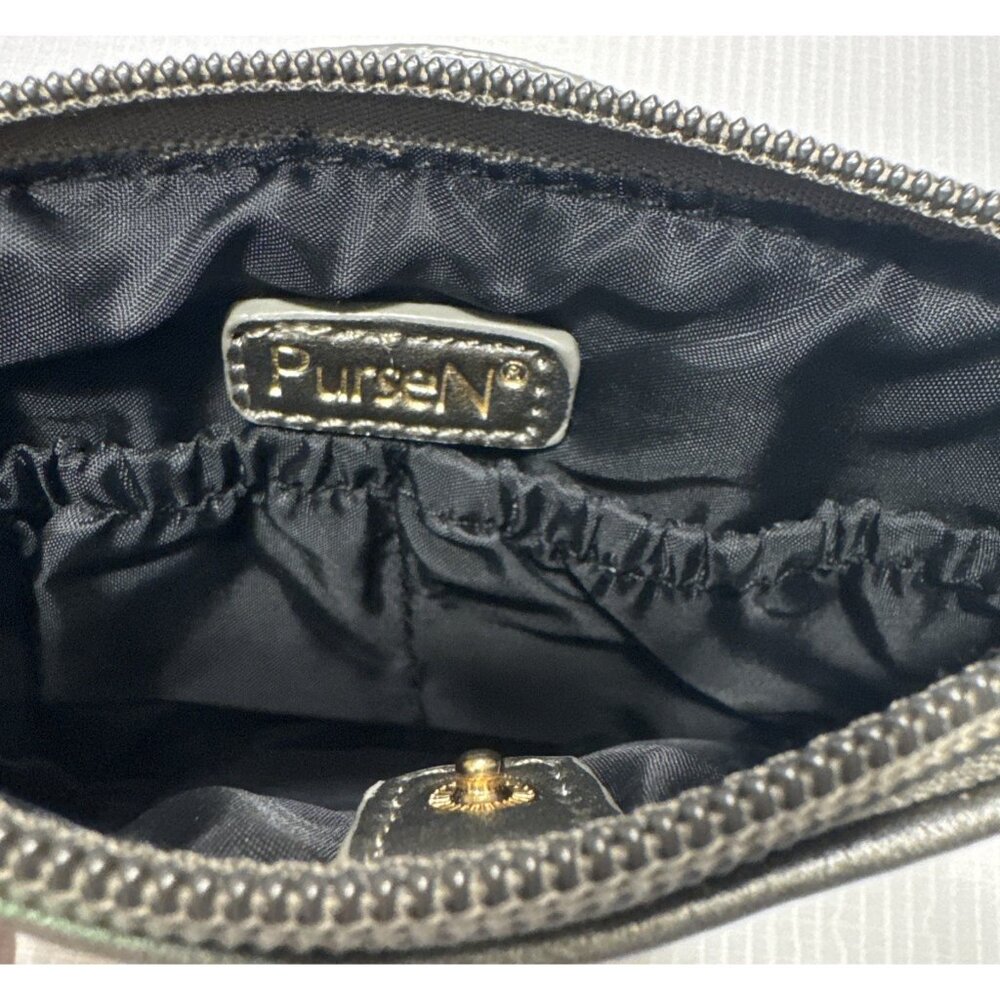 PurseN Zip Top Wristlet in Bronze with Gold Hardware - Picture 3 of 6